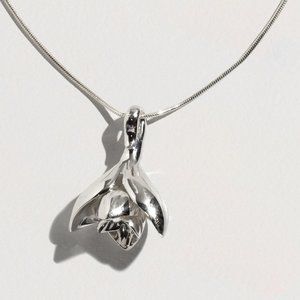 Pamela love sterling silver necklace with flower pendant